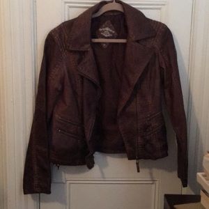 Brown faux leather jacket
